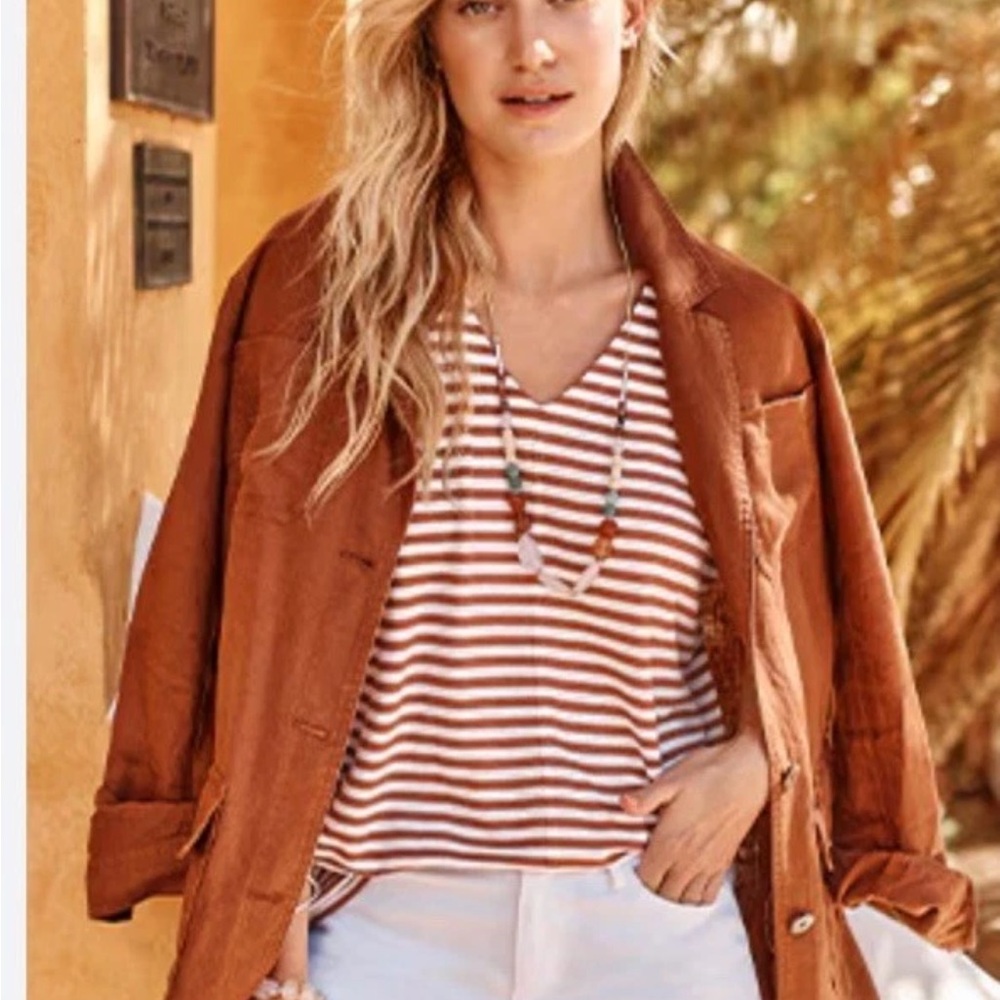 J. Jill Women's Tan linen Jacket